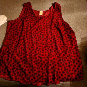3x polka-dot red and black tanktop